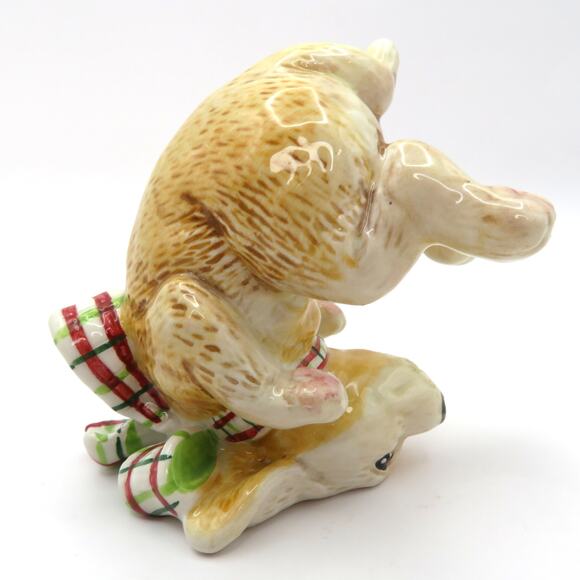 Fitz & Floyd Dear Santa Puppy Figurines Set of 2 Ceramic Christmas Holiday Decor - Picture 11 of 15